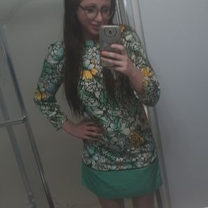The Limited Mint and Yellow Floral Dress